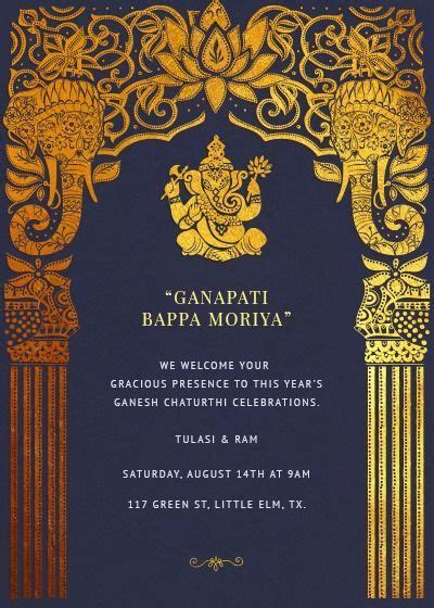 ganesh chaturthivinyaka chavithi invitation hindu wedding