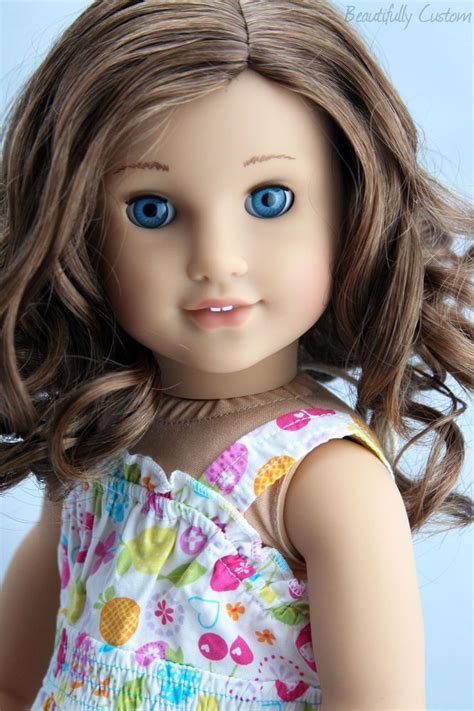 Custom American Girl Doll ~ Rebecca Cute Curly Brown Hair Bright Blue