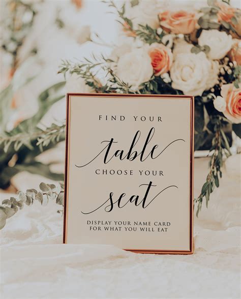 Find Your Table Sign Please Find Your Seat Sign Take Your Etsy