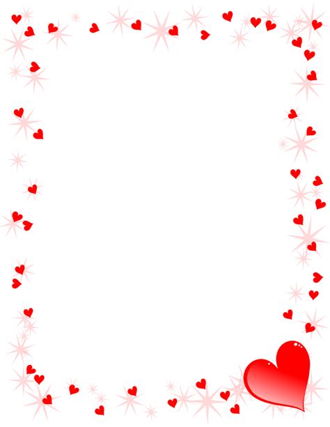 Hearts And Pink Stars Border Free Borders And Clip Art Com
