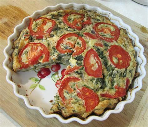 Meatless Monday Tomato Spinach Feta Crustless Quiche Taking Time To