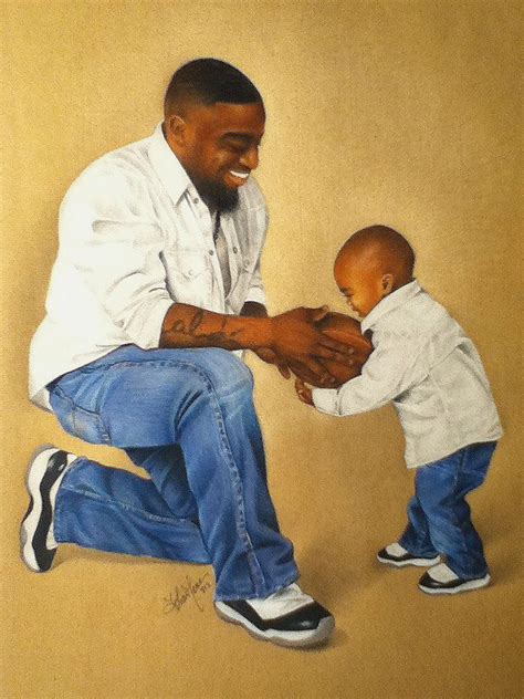 Father And Son On Canvas African American Art Fathers Day