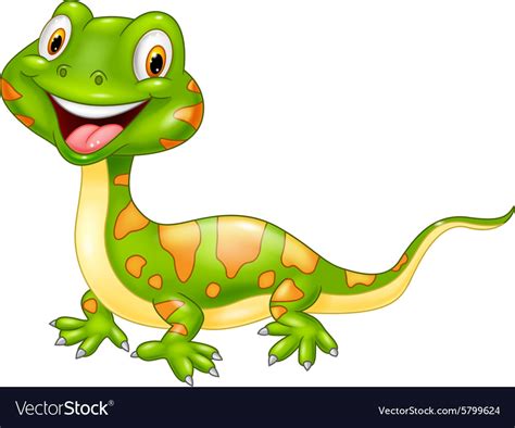 Cartoon Cute Lizard Royalty Free Vector Image Vectorstock