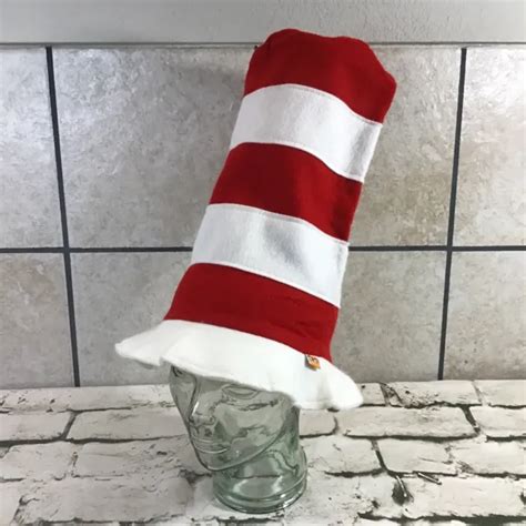 Vintage Dr Seuss Cat In The Hat Striped Felt Top Hat Classic Storybook