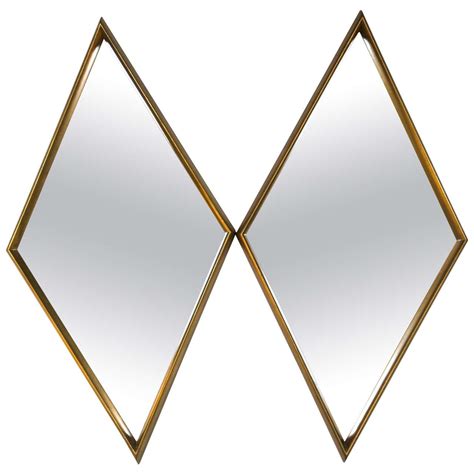 Pair Of Labarge Diamond Shaped Mirrors Diamond Shapes Modern Mirror