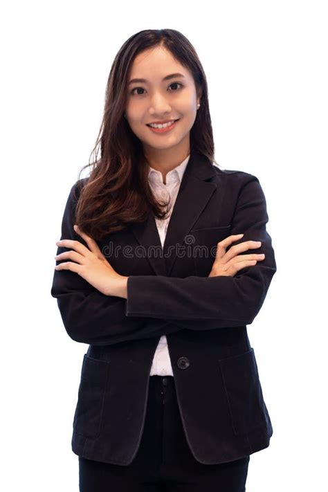 Professional Asian Business Woman Standing Confidently Smiling In The