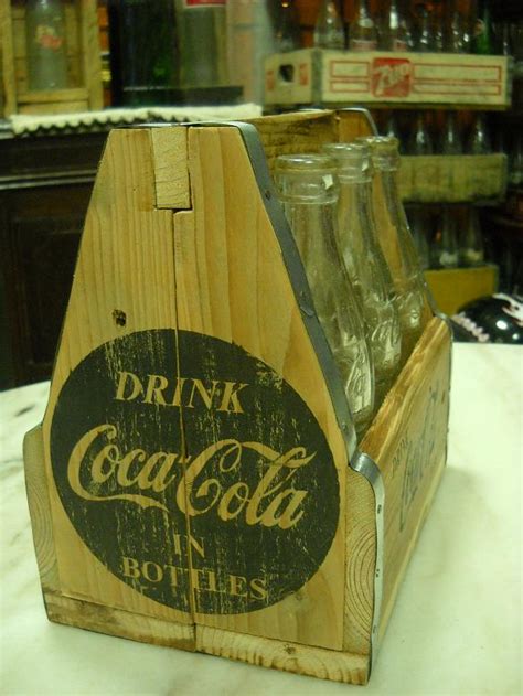 Putri Antiques Six Pack Wooden Bottle Carrier Coca Cola