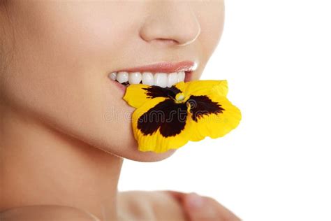 Flower In The Mouth Stock Photo Image Of Active Strong 1000640