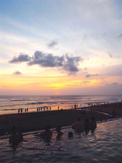 Enjoying Froze Pool Dips And Sunset Views At The Lawn Beach Club In Canggu Bali Sunset Views