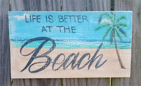 Life Is Better At The Beach Sign Coastal Home Decor Beach Etsy
