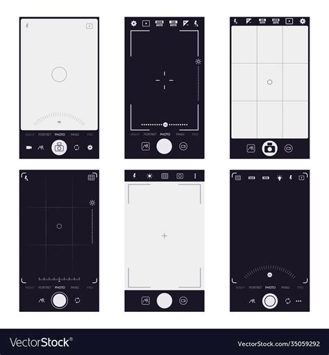 Mobile Viewfinder Interface Smartphone Camera Vector Image