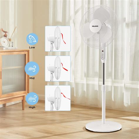 Pelonis 2021 16 Pedestal Remote Control Oscillating Stand Up Fan 7