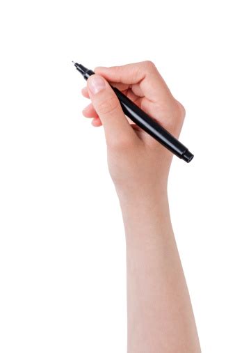 Female Teen Hand Writing Something With Pen Or Marker Stock Photo