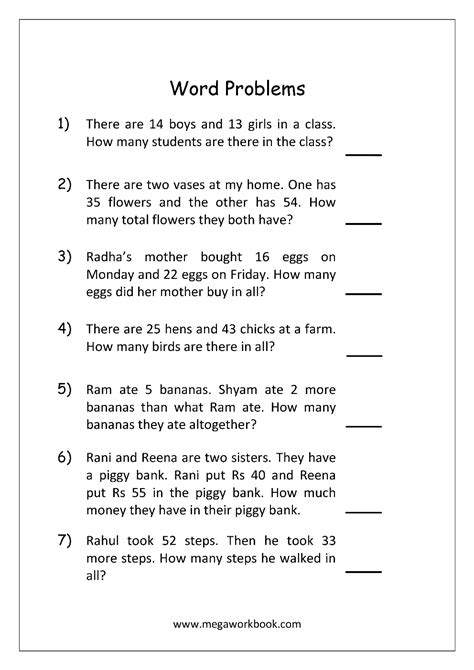 Students begin to work with algebra word problems in a series of math worksheets, lessons, and homework. Addition and Subtraction Word Problems Worksheets For Kindergarten and Grade 1 - Story Sums ...