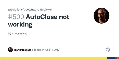 AutoClose Not Working Issue Uxsolutions Bootstrap Datepicker GitHub