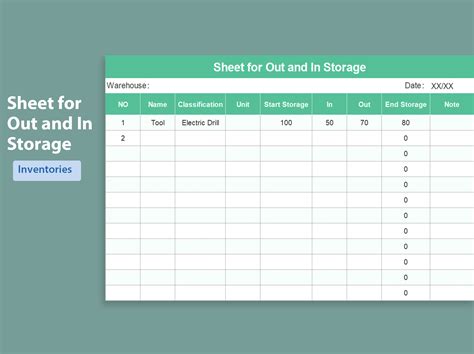 Excel Of Sheet For Out And In Storagexlsx Wps Free Templates