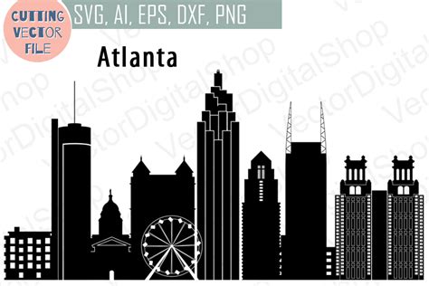 Atlanta Vector Georgia Skyline Usa City Svg  Pngcdr