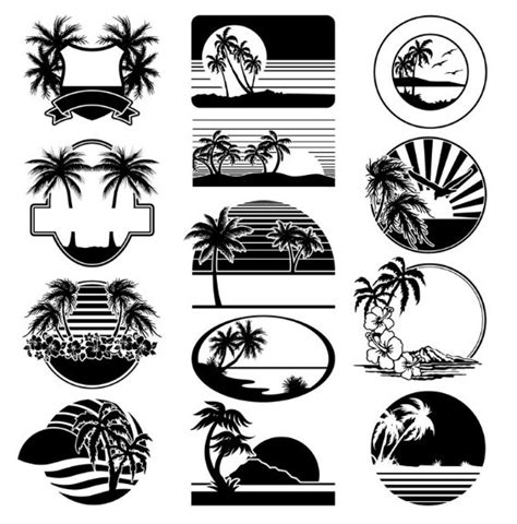 Download Free Set Of Black Summer Vacation Beach Badges Vector ...