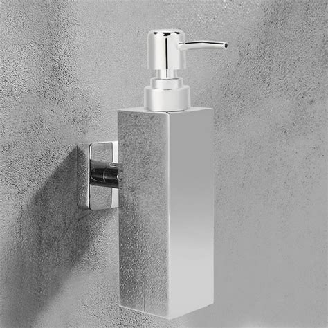 Faginey Wall Mounted Stainless Steel Square Manual Hand Liquid Soap Lotion Dispenser For Home