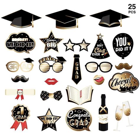 Graduation Party Photo Booth Props Pack Of 25 Graduation Props 2023