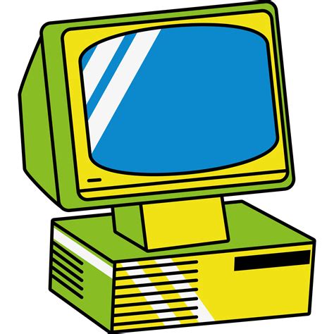 Computer 90s Pop Art Icon Isolated 24408345 Png