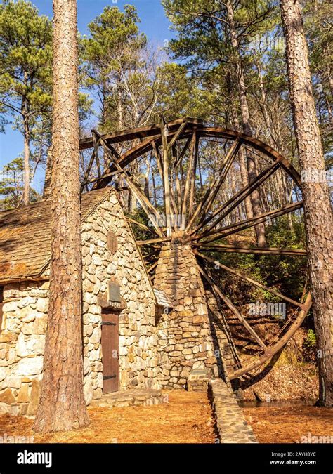 Water Wheel And Stone Grist Mill From Turn Of The Century North Georgia
