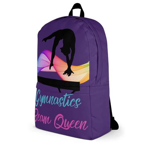 Gymnastics Backpack Gymnastics Beam Queen Swirl Purple School Etsy