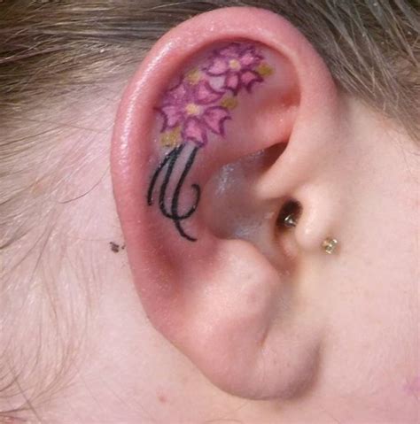 Flower Ear Tattoo Best Tattoo Ideas Gallery
