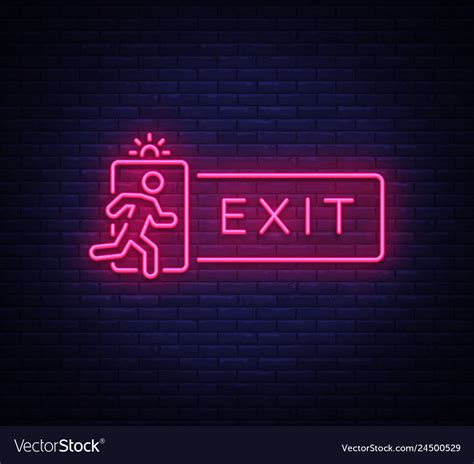 Download Exit neon signboard exit neon sign design Vector Image