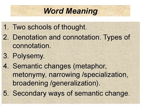 Word Meaning - online presentation