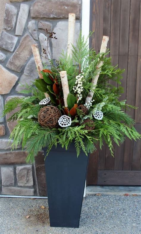 Holiday Container Planning Christmas Planters Outdoor Christmas