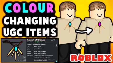This Roblox Ugc Accessory Can Change Colour In Games Youtube