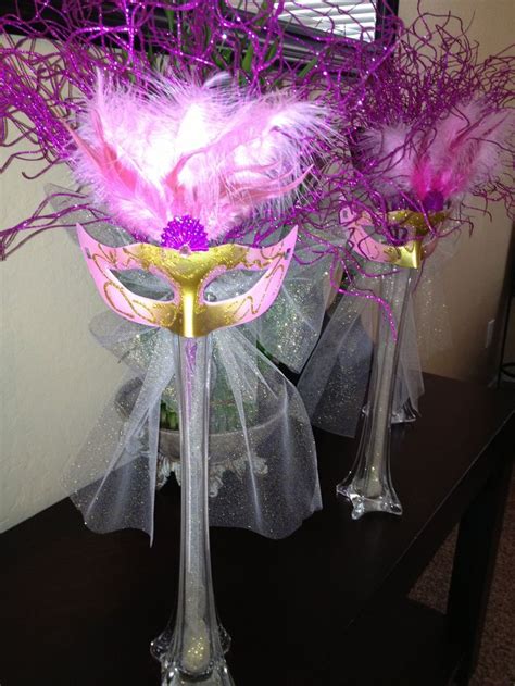 sweet sixteen masquerade party favors masquerade centerpiece made it for my sisters sweet 16