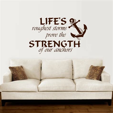 Anchor Wall Decal Quotes Nautical Sayings Wall Vinyl Sticker Bedroom