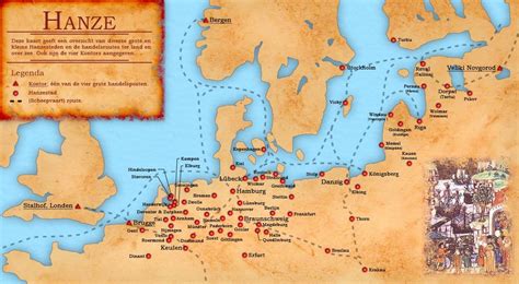 Map Of Cities Apart Of The Free Trade Hanseatic League Of The 1400s