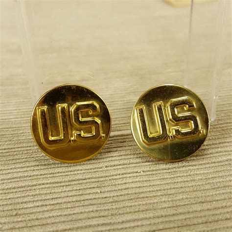 Us Army Pin Back Lapel 2 Button Gold Tone Metal United States