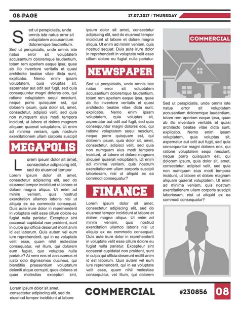 Free editable newspaper templates professionally designed for a multitude of formats. Paper Tabloid Newspaper Vector Layout. Editorial News Template Stock Vector - Illustration of ...