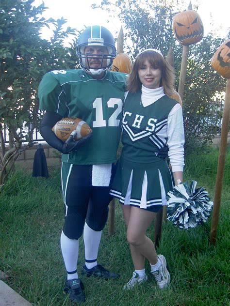 Us As A Football Player And Cheerleader In 2009 Both Costumes Were