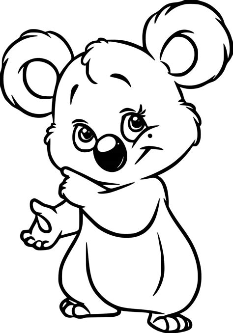 Koala De Dibujos Animados Para Colorear Imprimir E Dibujar Coloringonlycom