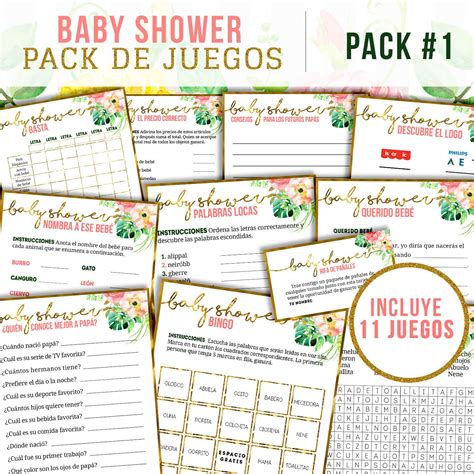 Baby Shower Games In Spanish Printable Games For Baby Shower Etsy