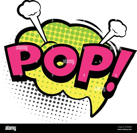 Pop Sound In Bubble For Comic Book Pop Art Dotted Vector Sound Bubble