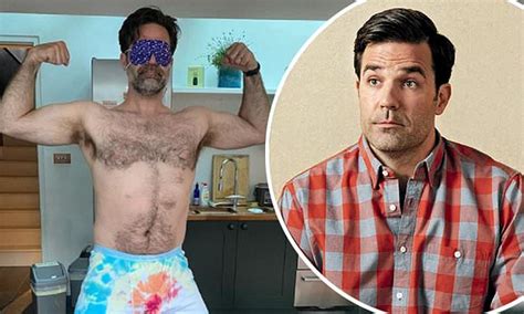 Catastrophe S Rob Delaney Hilariously Poses In Nothing But Tie Dyed Boxers And An Eye Mask