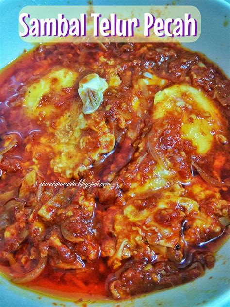1 biji bawang besar 2 ulas bawang putih 3 biji telur ayam 3 sudu cili kering Dari Dapur Aida: Sambal Telur Pecah