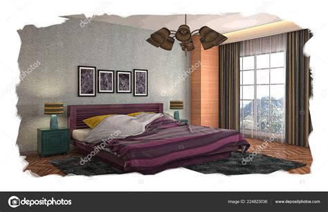 Bedroom Interior Illustration — Stock Photo © Stockernumber2 224823036