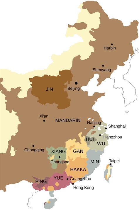 Map of Chinese Dialect : languagelearning