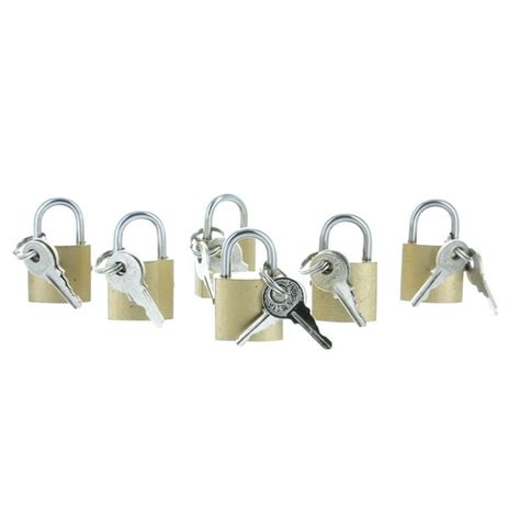 Mini Brass Padlocks Set Of 6 With Key Lock All Purpose 1 14 Household