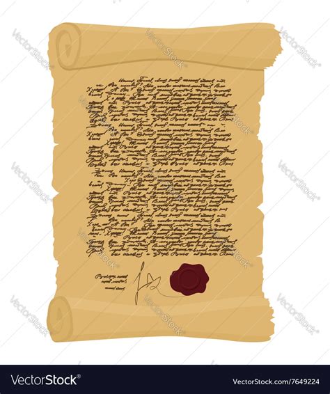 Ancient Royal Decree With Print Secret Old Yellow Vector Image