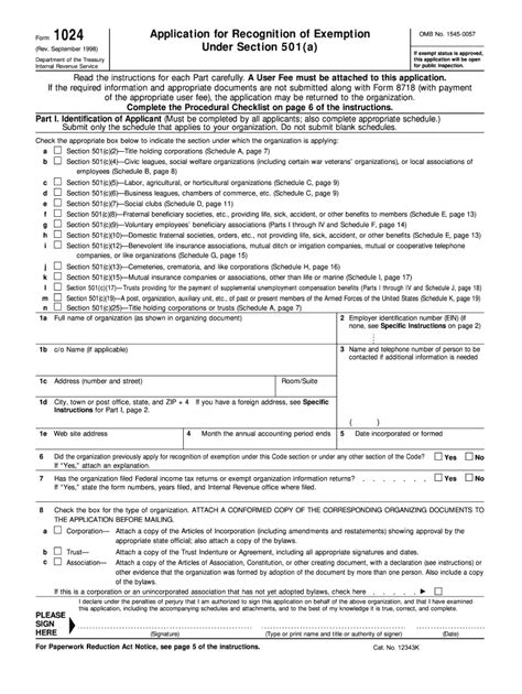 Irs Form 1024a Fillable Printable Forms Free Online