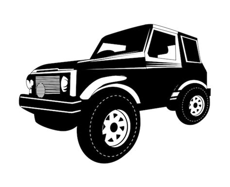 Premium Vector Jeep Silhouette Vector Isolated White Background