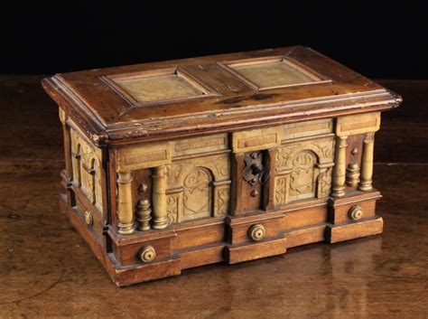 Sold Price A 17th Century Malines Casket The Lid Inset With Two